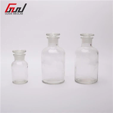 Bottiglia di reagente di vetro con coperchio di vetro
